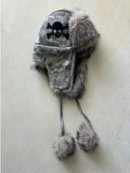 Chapka Camouflage Tête de Mort à Pompon Style Gothique