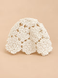 Béret en dentelle à fleurs au crochet, coloris Blanc, vue de face