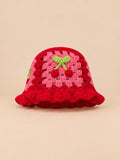 Bob au crochet fait main à fleurs, modèle 10, vue de face