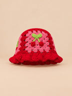 Bob au crochet fait main à fleurs, modèle 10, vue de face