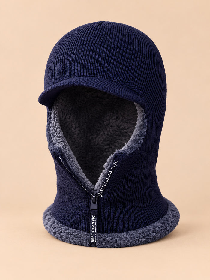 Fermeture zippée sur la cagoule