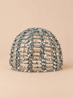 Bonnet calotte au crochet à sequins, gris 2, vue de face