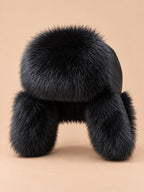 Chapka russe homme en fourrure noir, vue de face