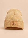 Bonnet enfant au tricot ou crochet, modèle Camel, vue de face