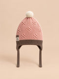 Bonnet enfant au tricot ou crochet, modèle Rose 3, vue de face