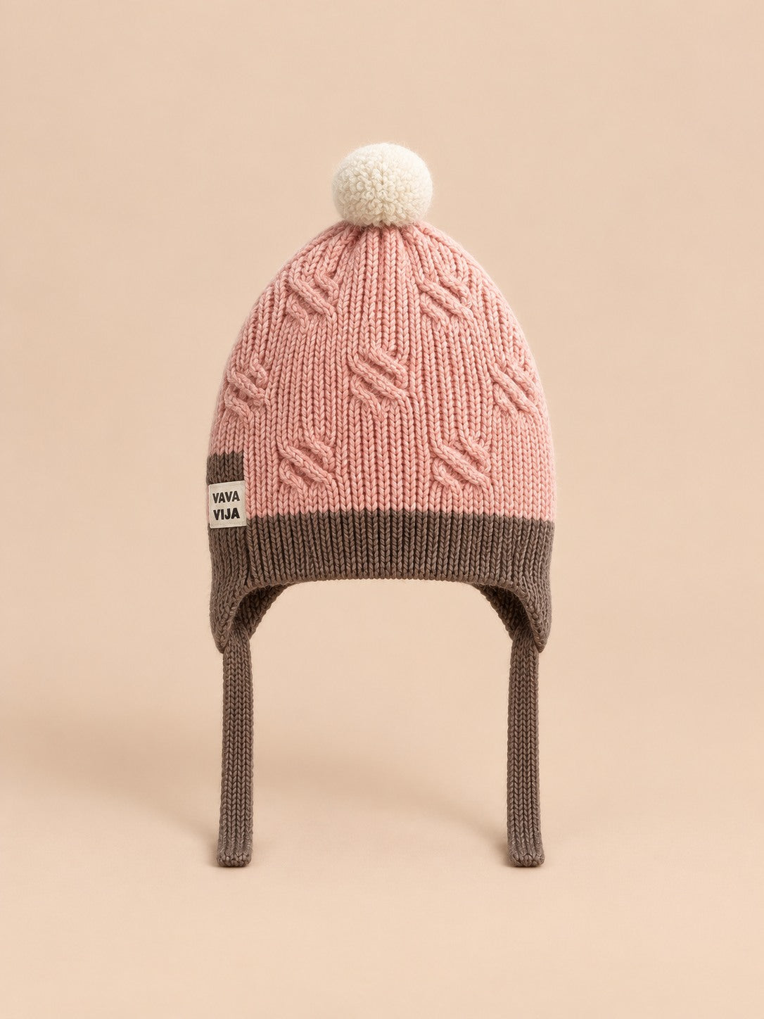 Bonnet enfant au tricot ou crochet, modèle Rose 3, vue de face