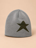 Bonnet Hip-Hop Vintage à Étoile Style Streetwear, gris et vert, vue de trois quarts
