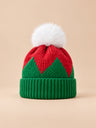 Rouge et vert à pompon blanc