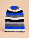 Bleu, noir, blanc et gris rayé