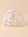 Bonnet résille à sequins au crochet, coloris blanc, vue de face