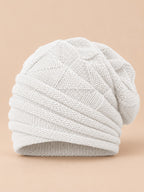 Bonnet slouchy femme ample pour le ski, blanc, vue de face