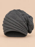 Bonnet slouchy femme ample pour le ski, gris, vue de face