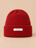 Bonnet WinvyNee en pure laine côtelée, rouge, vue de face